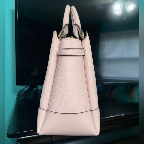 Michael Kors Reed Large Leather Belted Satchel- Powder Blush - Picture 4 of 11